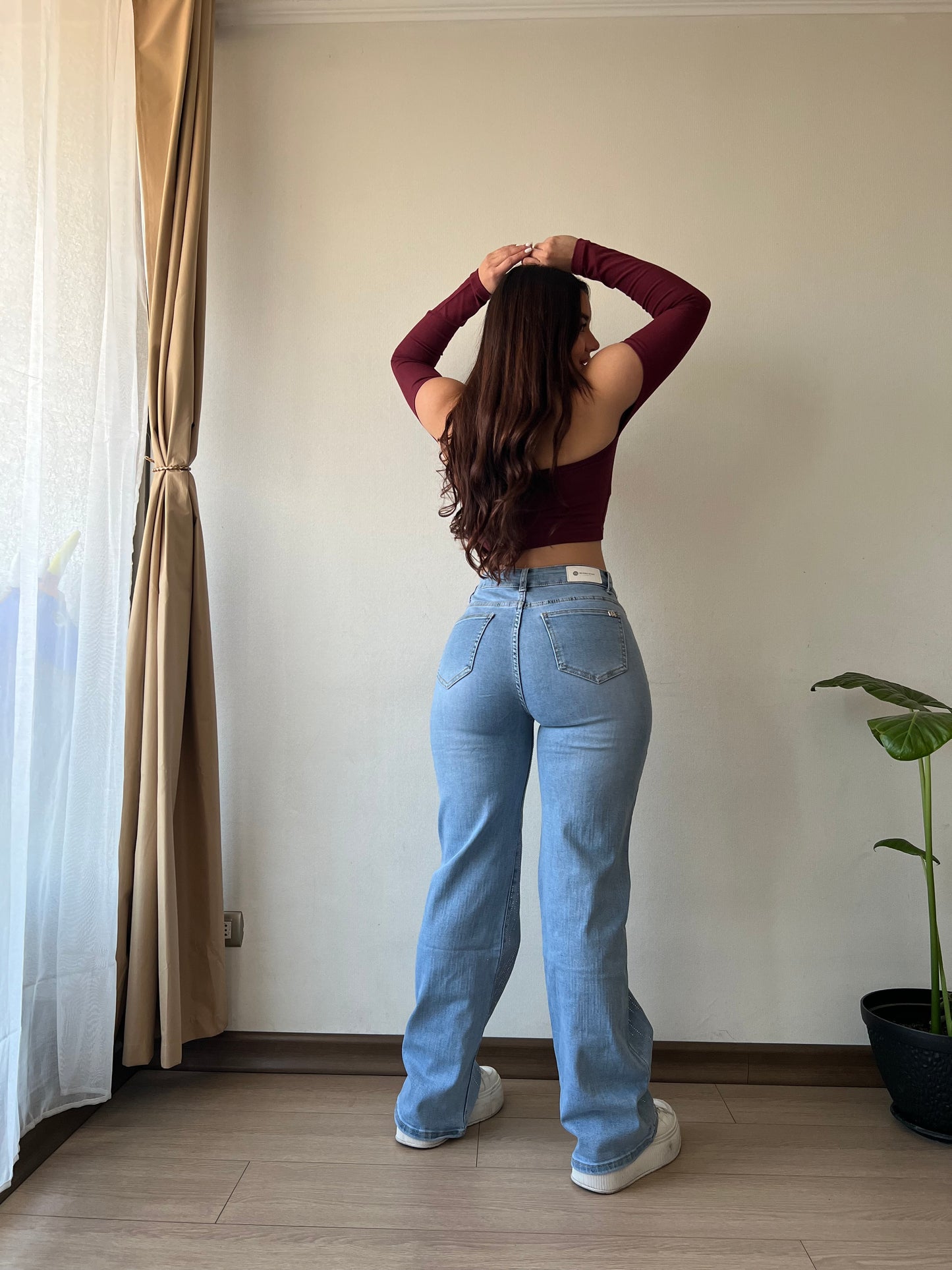 Wide leg shine ámbar