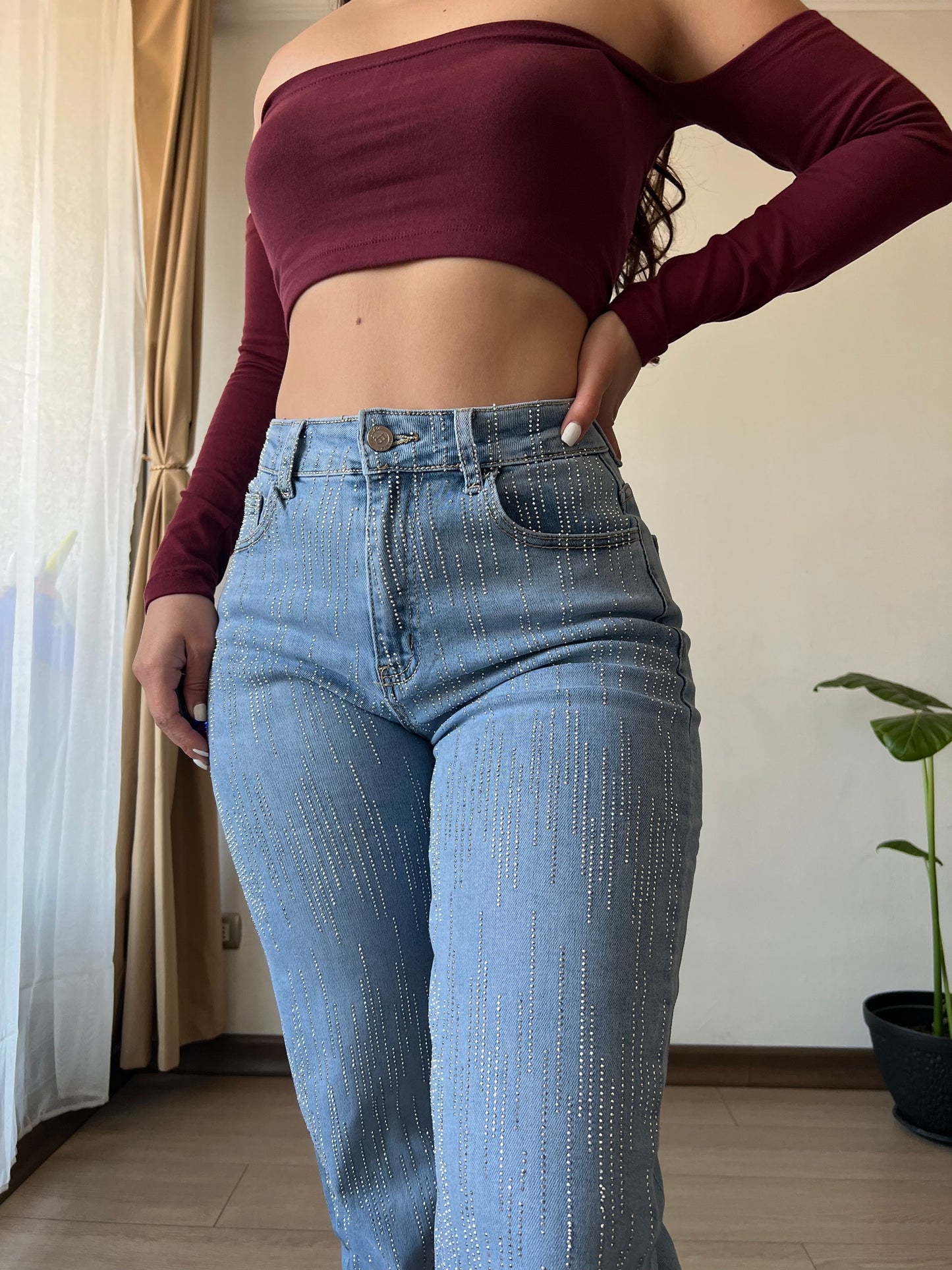 Wide leg shine ámbar