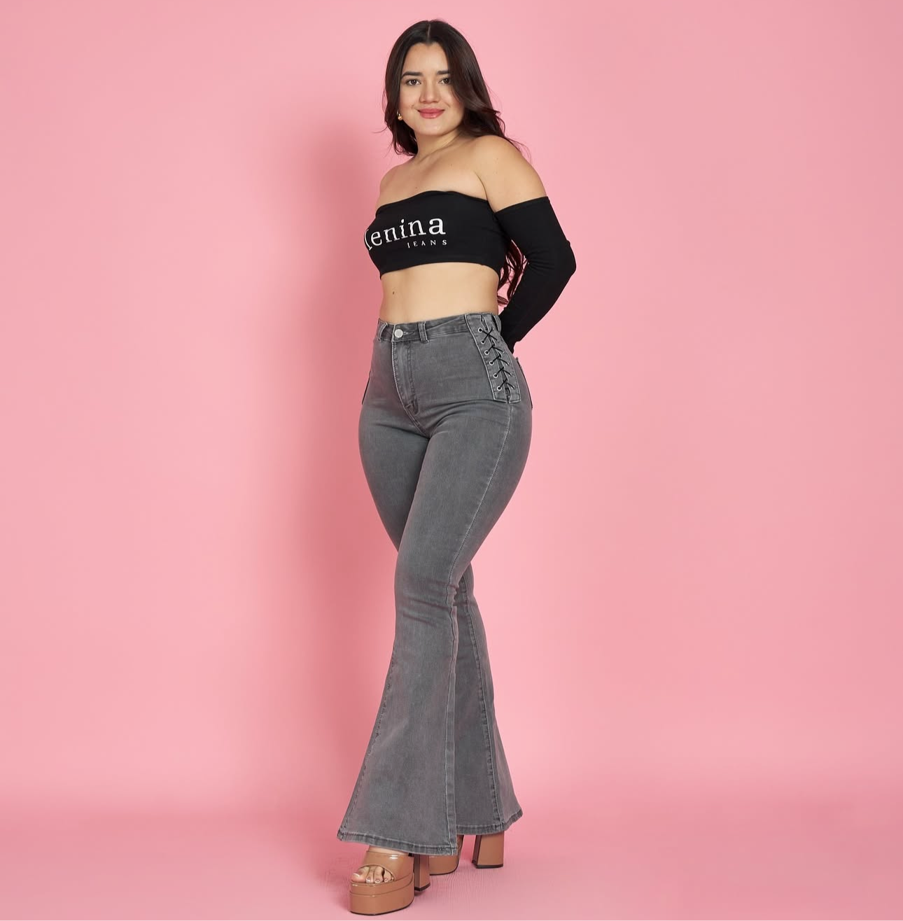 Flare trenzado gris