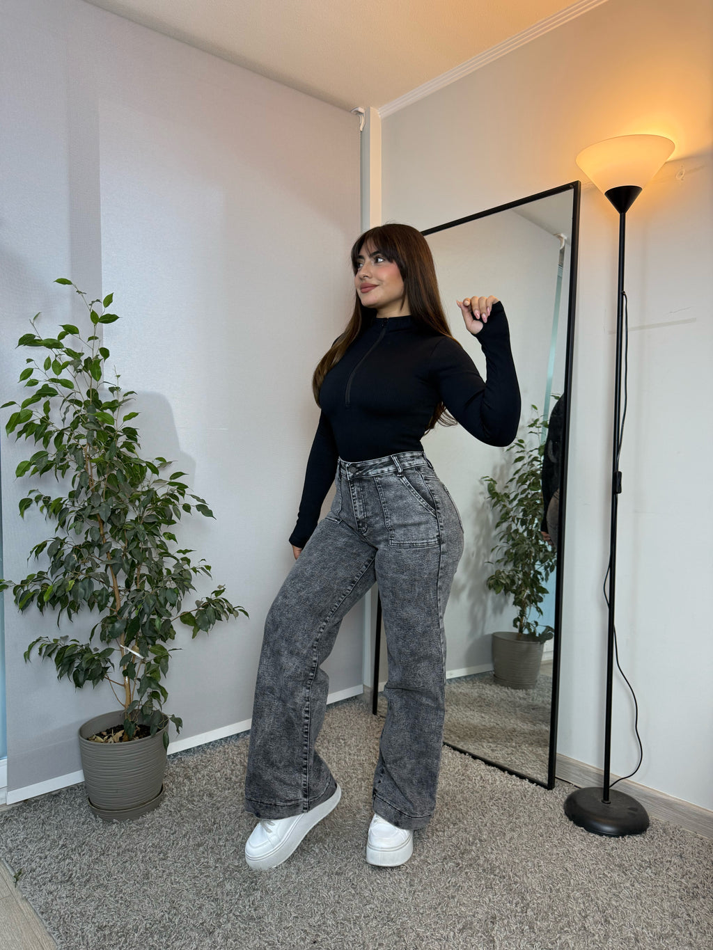 Wide leg Tokio gris