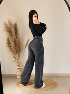 Pantalón Wide Leg Grafito – Urban Comfort