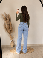 Jeans Wide Leg Tiro Alto Aurora – Calce que Estiliza