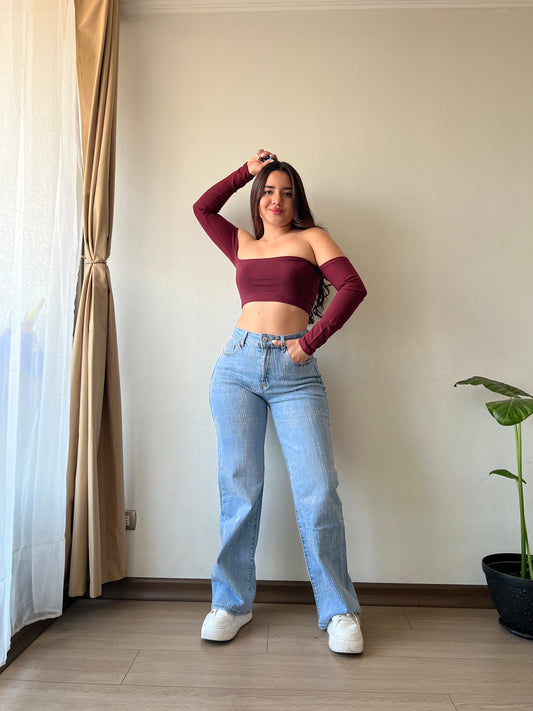 Wide leg shine ámbar