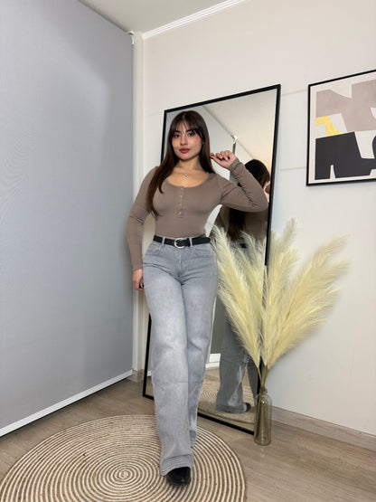 Wide leg gris claro