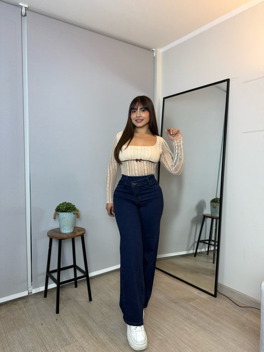 Jeans asimetric blue