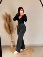 Pantalón Wide Leg Grafito – Urban Comfort