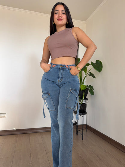 Flare cargo blue
