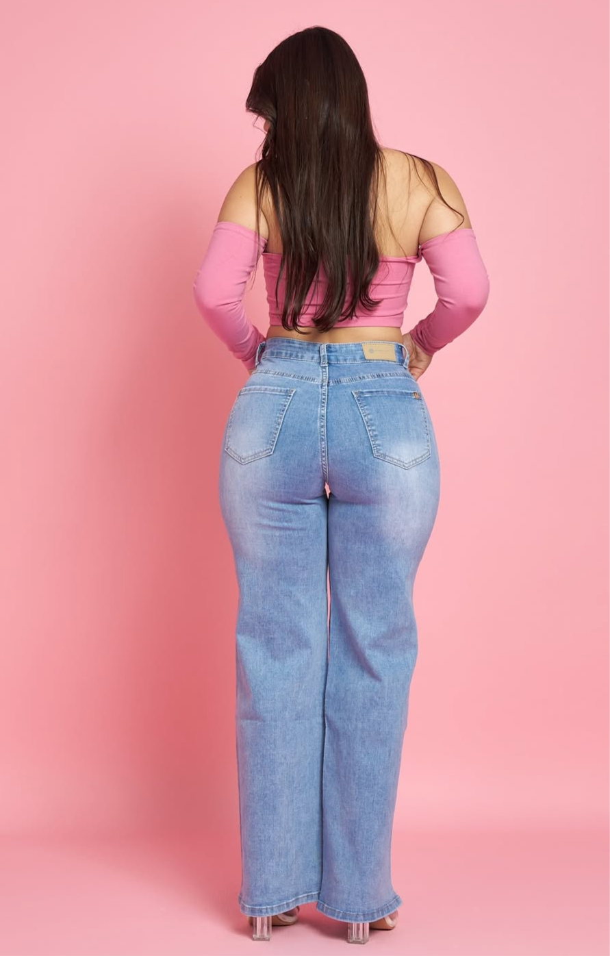 Wide leg celeste shine