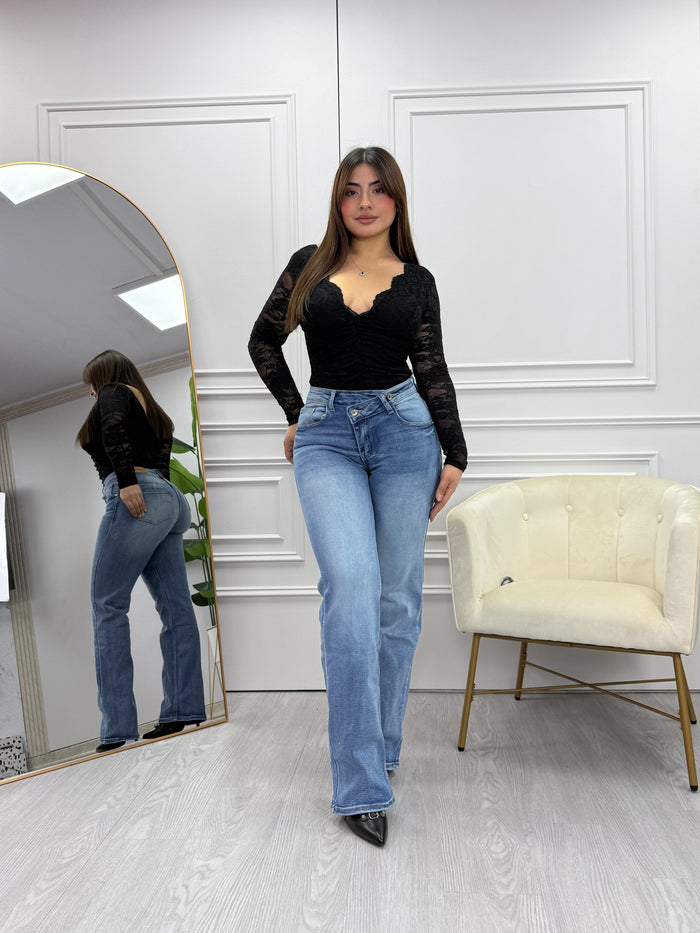 Jeans Wide Leg Asimétrico Miranda