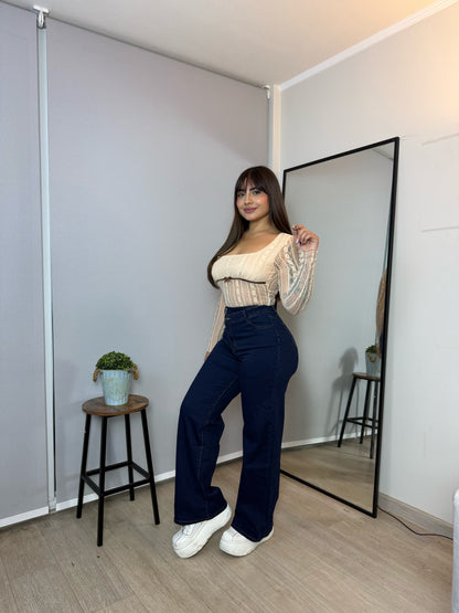 Jeans asimetric blue