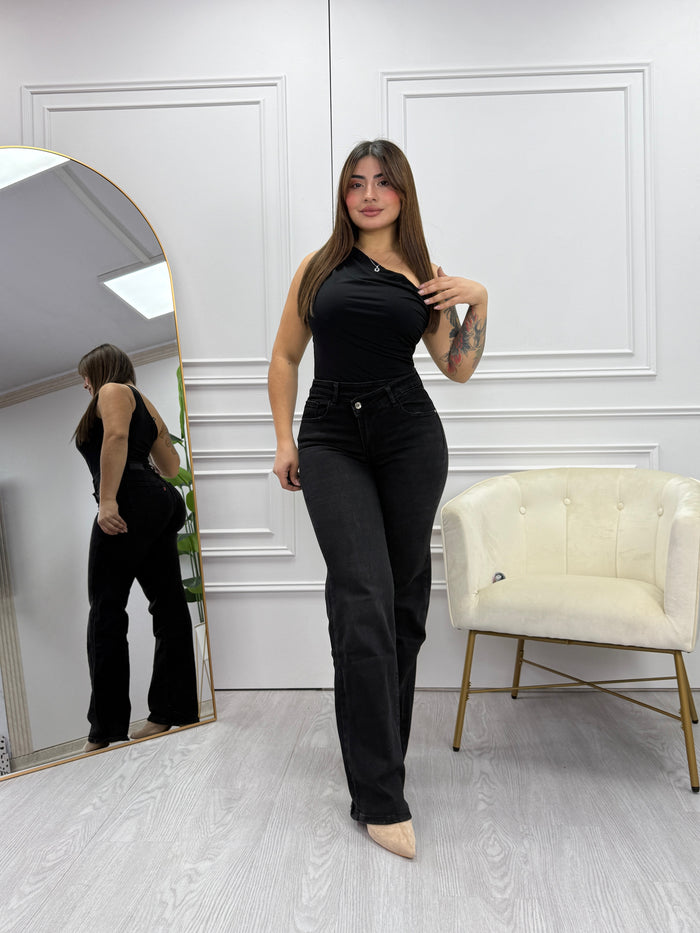 Jeans Valentina Wide Leg – Negro