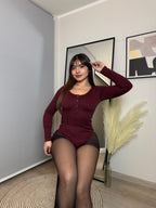 Body Acanalado Manga Larga con Botones
