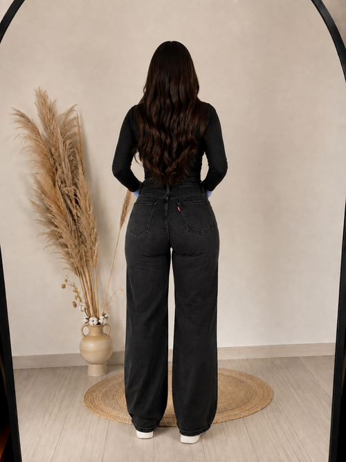 Jeans Valentina Wide Leg – Negro