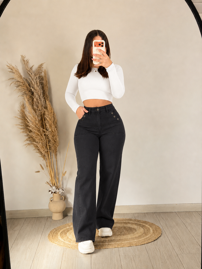 Jeans black elasticados