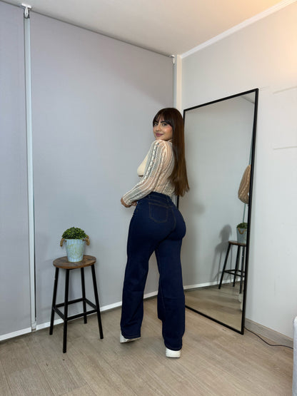 Jeans asimetric blue