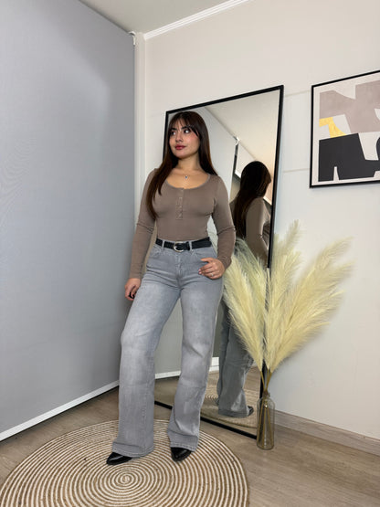 Wide leg gris claro