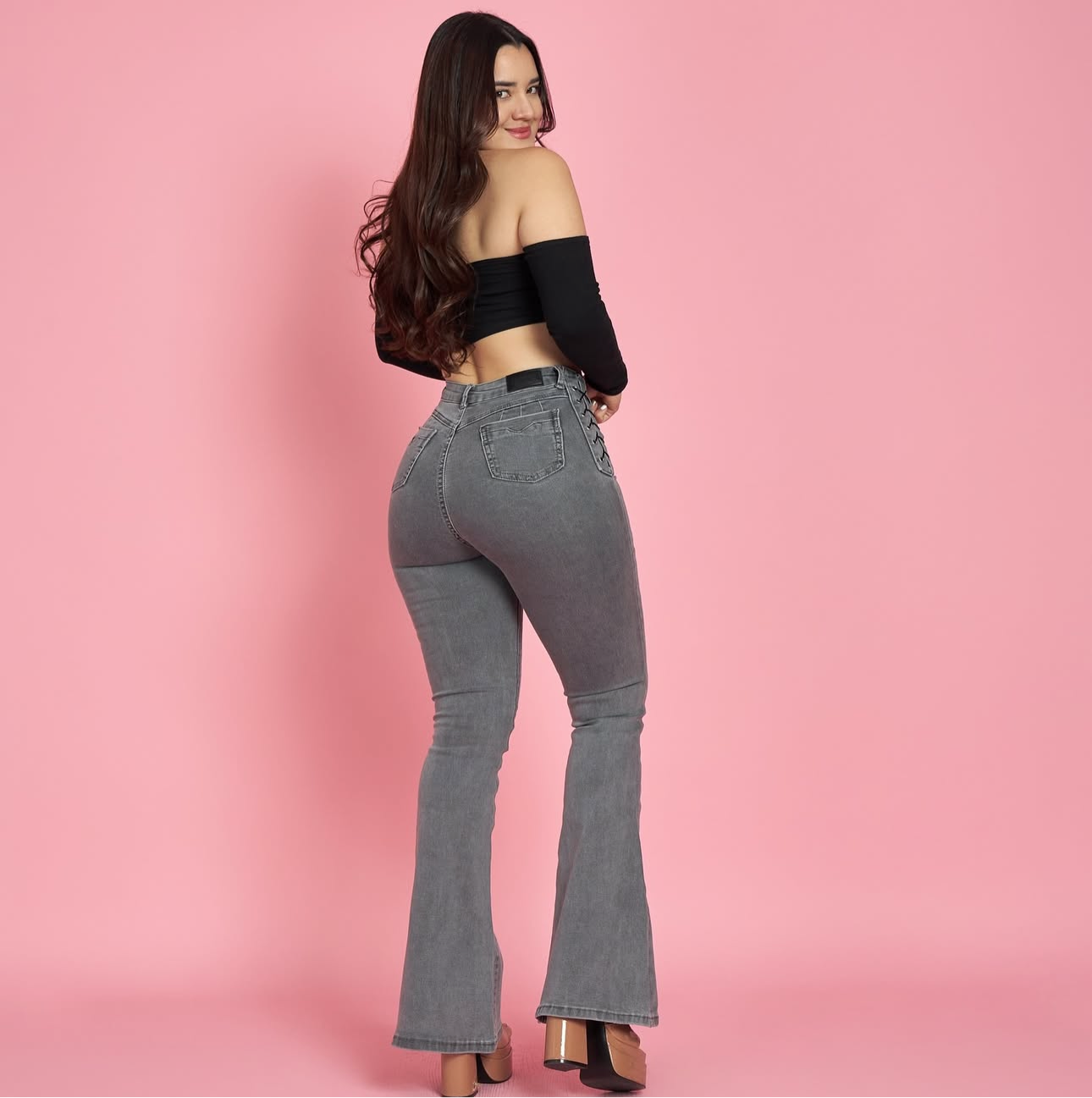 Flare trenzado gris