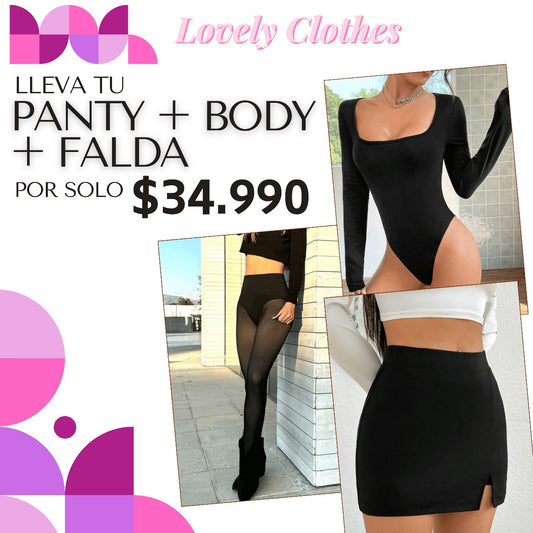 Tripack Falda + Body + Panty