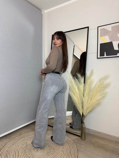 Wide leg gris claro