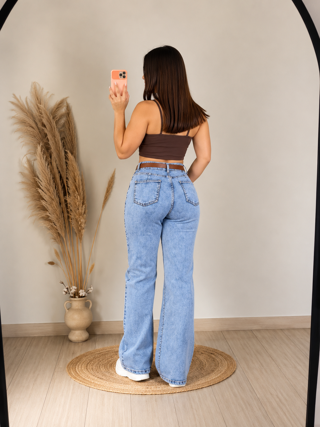 Jeans Wide Leg Dakota | Doble Línea con Cinturón.