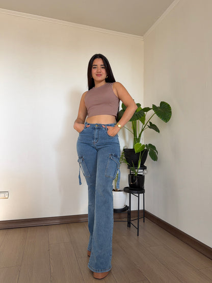 Flare cargo blue