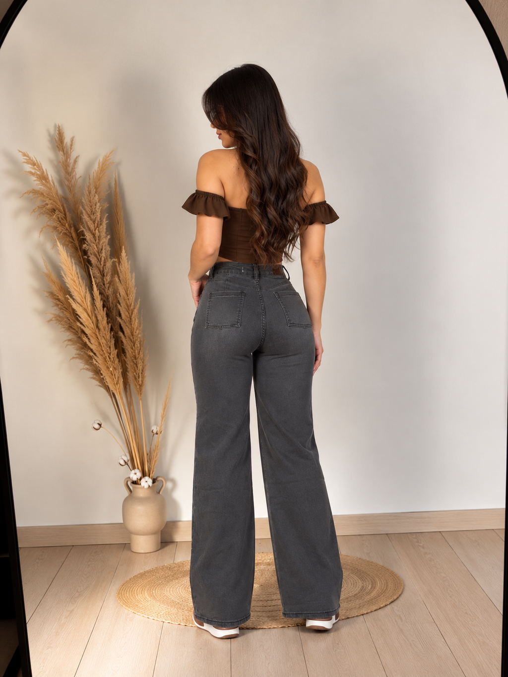 Jeans Wide Leg Grafito Roma