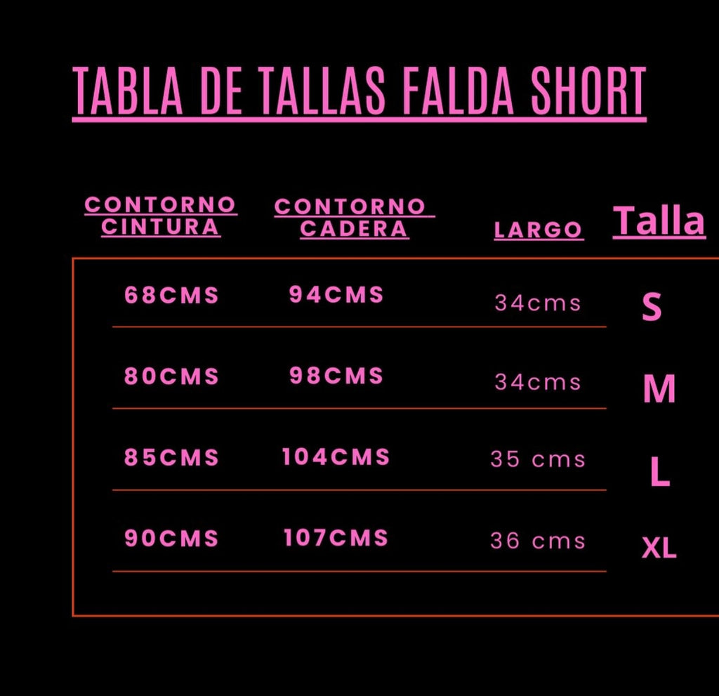 Falda short shine
