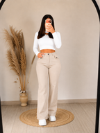wide leg beige
